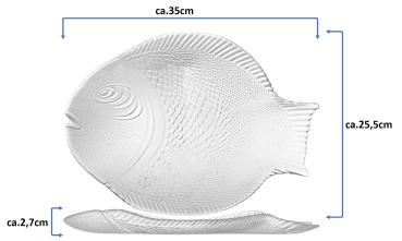 Preview: Fischteller Glas 35x26cm - 6 Stück